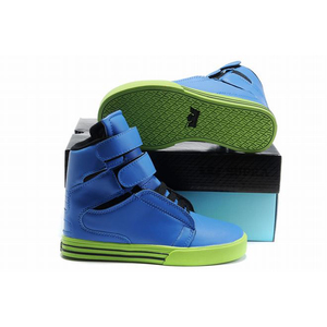 kids supra tk society high tops blue and green