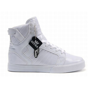 supra skytop all white patent women skate footwear