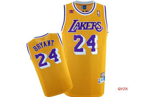 Menˊs LA Lakers #24 Kobe Bryant Yellow Basketball Jersey