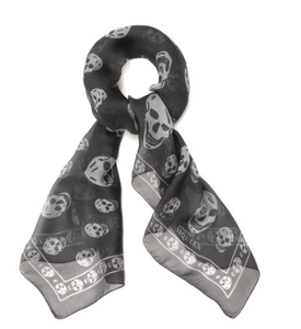 McQueen CLASSIC SILK CHIFFON SKULL SCARF