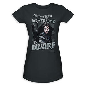 The Hobbit: An Unexpected Journey My Other Boyfriend Women's Fitted Charcoal T-Shirt