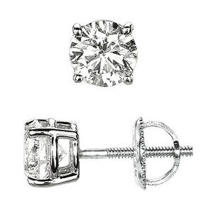 diamond studs 1 ct white gold