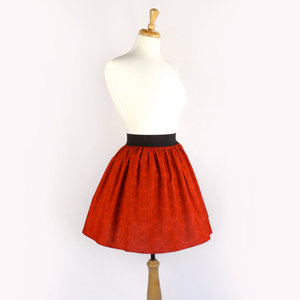 Vivid Red Skull Skirt