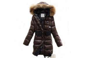 Moncler Women Pop Star Long Down Coat Coffee