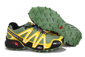 Trail Running Footwear-Salomon Men's Speedcross 3 Outdoor Athletic Sports Shoe grey yellow black white