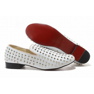 Christian Louboutin Rollerboy Flat Spikes Womens Flat Shoes White