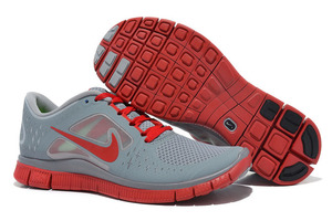 Nike Free Run 3 Wolf Grey Gym Red-Mens