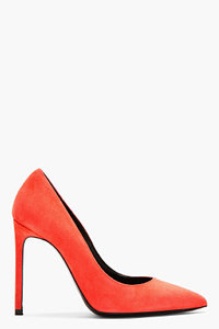 SAINT LAURENT SCARLET SUEDE PARIS PUMPS