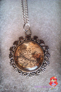 Lord of the Rings Middle Earth Map Cameo Necklace