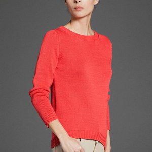 ROUND NECK SWEATER WITH PLAIN BAND