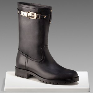 MID-CALF BOOT WITH METALLIC BUCKLE