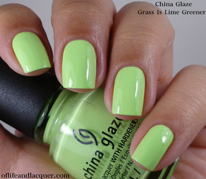 China Glaze Grass Is Lime Greener (Peonies & Park Ave)