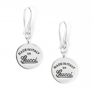 Gucci - Sterling Silver Signature Disc Drop Earrings