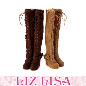 2013 Fall and Winter Liz Lisa String Ruffle Thigh Boots | eBay