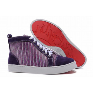 Christian Louboutin Louis Rhinestones High Top Men Sneakers Purple