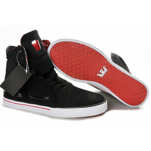 Men Back and Red High Top Supra Skytop II - Supra Skate Shoes