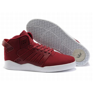 Men High Supra Shoes Skytop III White and Burgundy