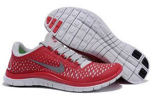 Nike Free 3.0 V4 Running Shoe University Red Reflect Silver Mens