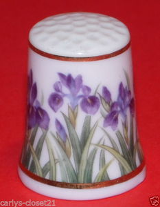 SUIZAN Collectable Thimble Shobu - Iris Design Japan