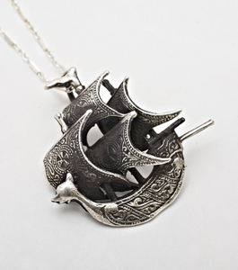 Spanish Galleon ship necklace