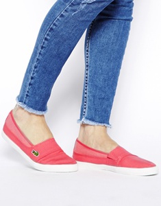 Lacoste Marice Pink Slip On Plimsoll Trainers