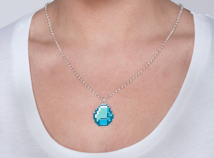 Minecraft Diamond Pendant Necklace