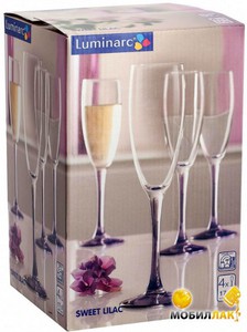 Набор бокалов Luminarc Sweet Lilac H2334 170 мл (4 предмета)