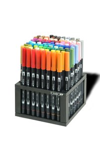 Маркеры Tombow Dual Brush Pen Set, Professional Marker Desk Set with Stand, 96 шт