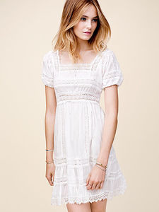 Cap-sleeve babydoll dress White VS