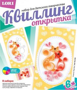 Квиллинг. Открытка "Мур-Мур"