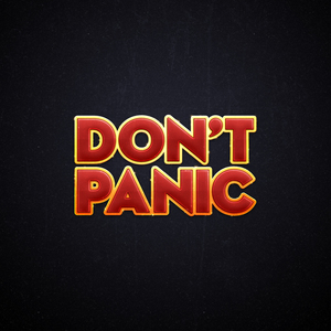Полотенце с надписью "Don't panic!"