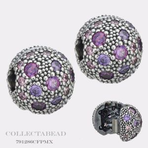 Pandora Silver Multi-Colored Purple Cosmic Stars Clips