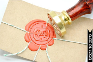 Pumpkin Jack O'Lantern Halloween Gold Plated Wax Seal Stamp