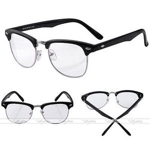 Retro Vintage Unisex Mens Womens Clear Lens Trendy Rock Eyewear Glasses Leopard