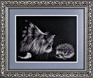 Кот с ежиком