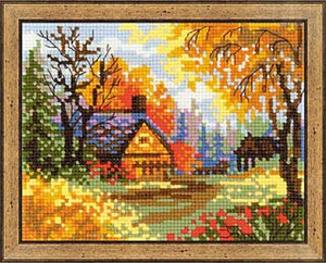 Набор для вышивания 1325 Деревенский пейзаж. Осень, 20*16 см