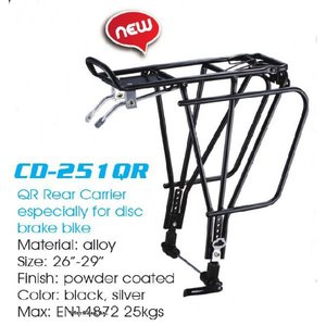 Багажник 6-251 алюминий Ostand CD-251QR 24-29" сварной регулируемый, для вело с дисковым тормозом