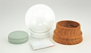 Your Own Large Glass Snow Globe Kit with handturned solid wood base