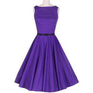 Audrey Hepburn 50s Pin up party purple Dress