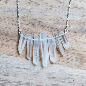 7 Quartz Crystals Pendant Necklace