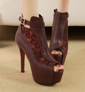 Roman style open toe women boots