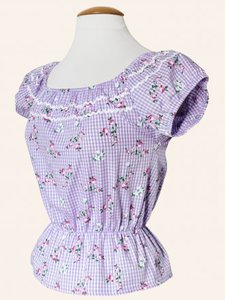 Gypsy Top Classic Gingham Rose Lillac