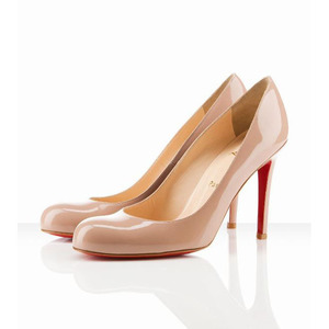 Christian Louboutin Simple 100mm Patent Leather Pumps Nude