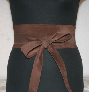 пояс-кушак кожаный коричневый