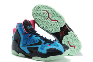 Mens LeBron XI James Shoes Tiffany Blue Black Cherry Pink