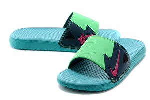 Solarsoft KD Men Size Slide Sandals Nightshade/Vivid Pink With Light Lucid Green Color