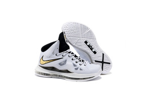 Nike Zoom Lebron 10(X) White/Gold James Basketball Shoes