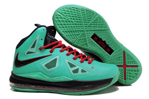 Air Max Mens Lebron 10(X) P.S "Cutting Jade" Seaweed/Atomic Green Black/Red James Shoes