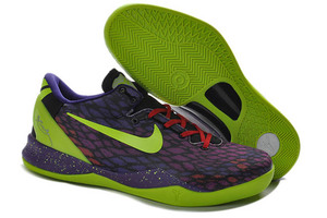 Nike Kobe VIII System Men Shoes Purple and Volt Green and Varsity Red