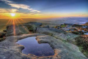 Chase the wind in Stanage Edge, Peak District, Derbyshire, UK